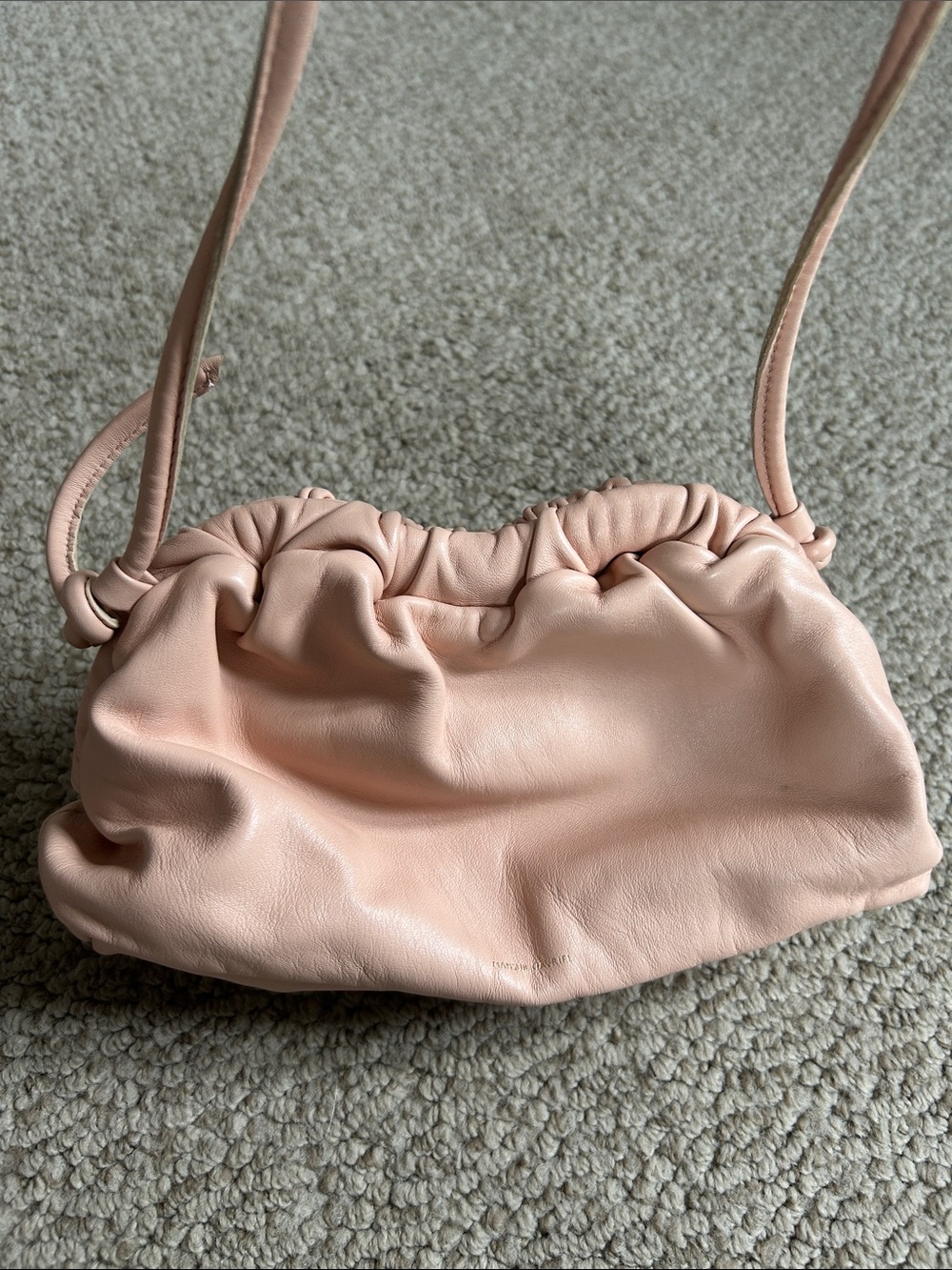 Mansur Gavriel Blush Pink Mini Gathered Leather Crossbody